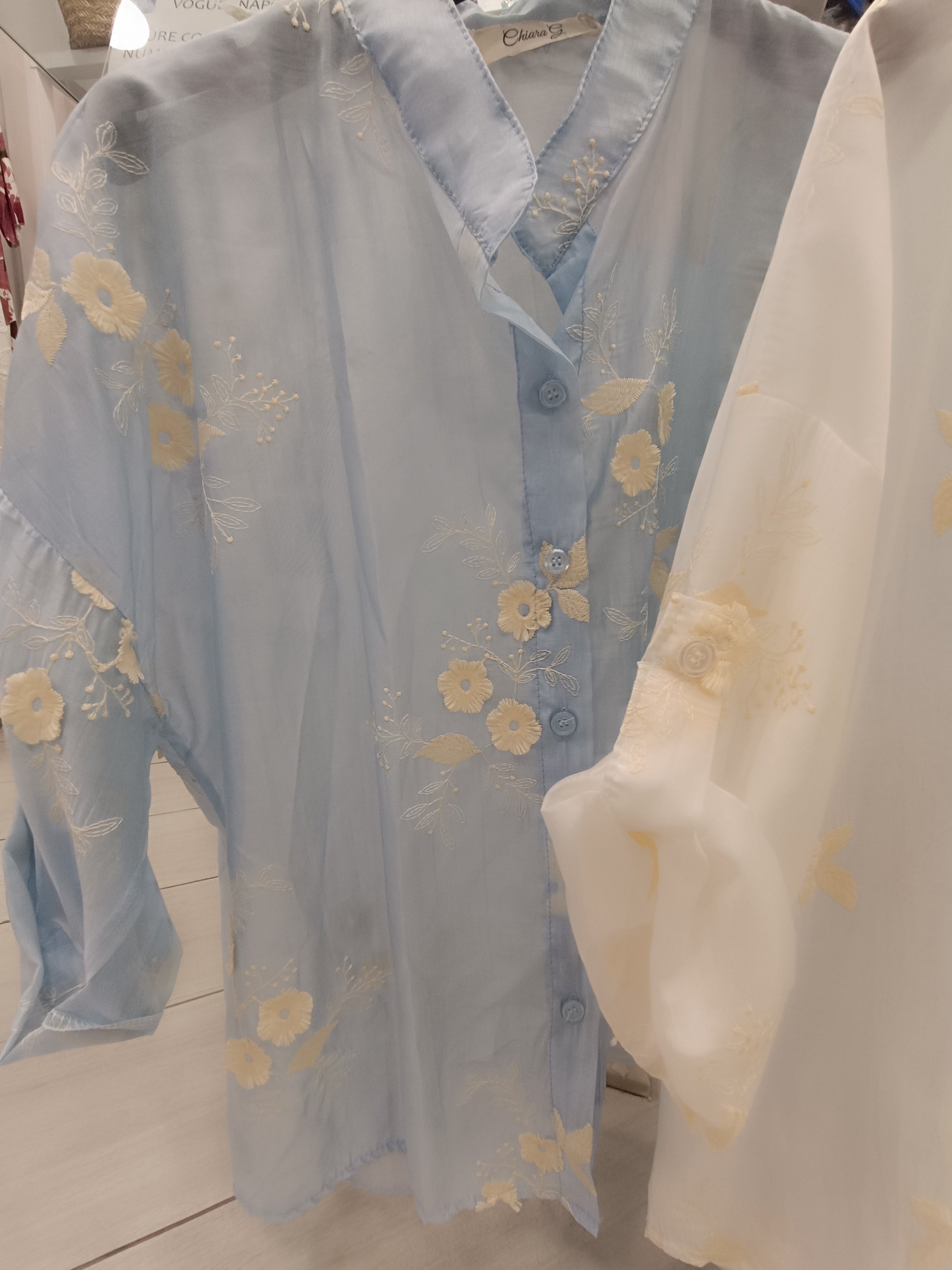 Camicia garza fiore