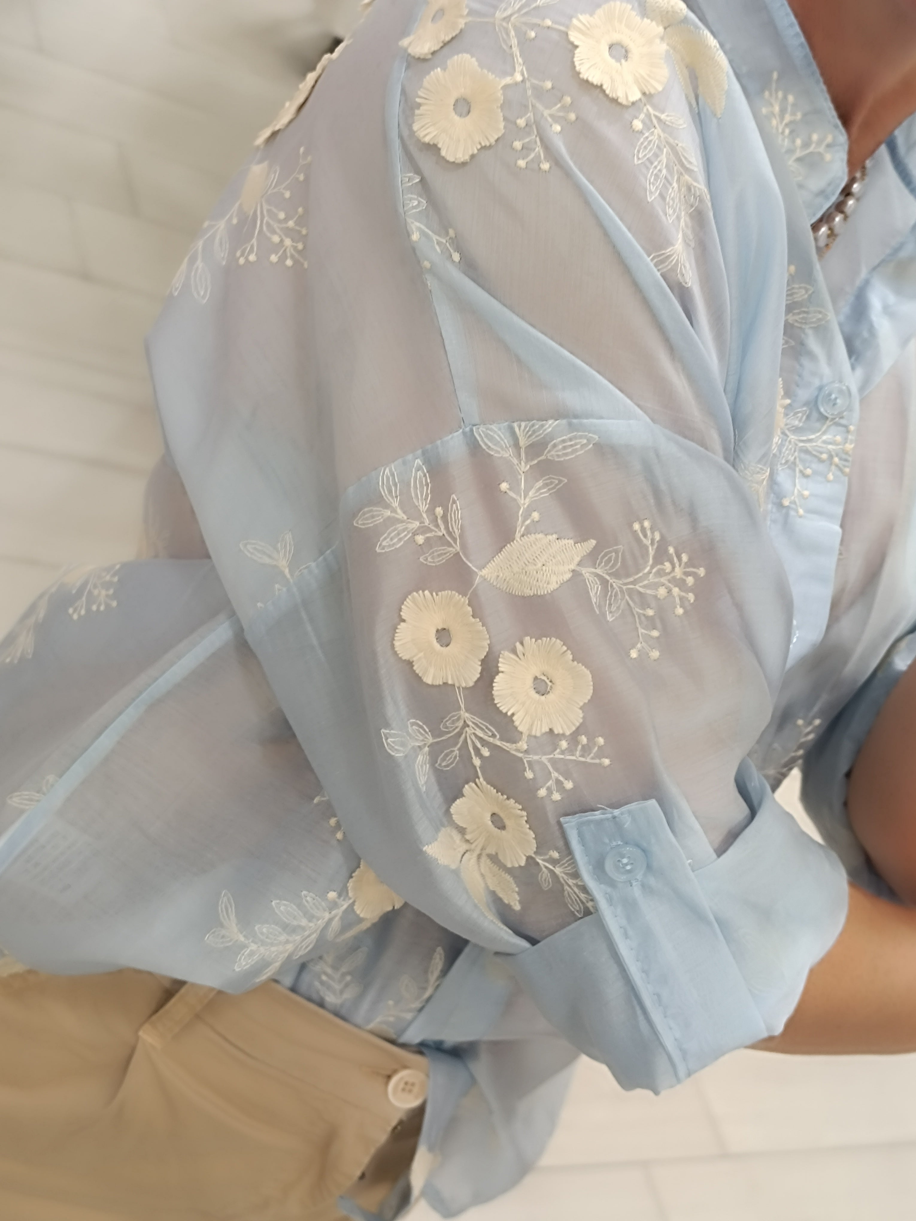 Camicia garza fiore