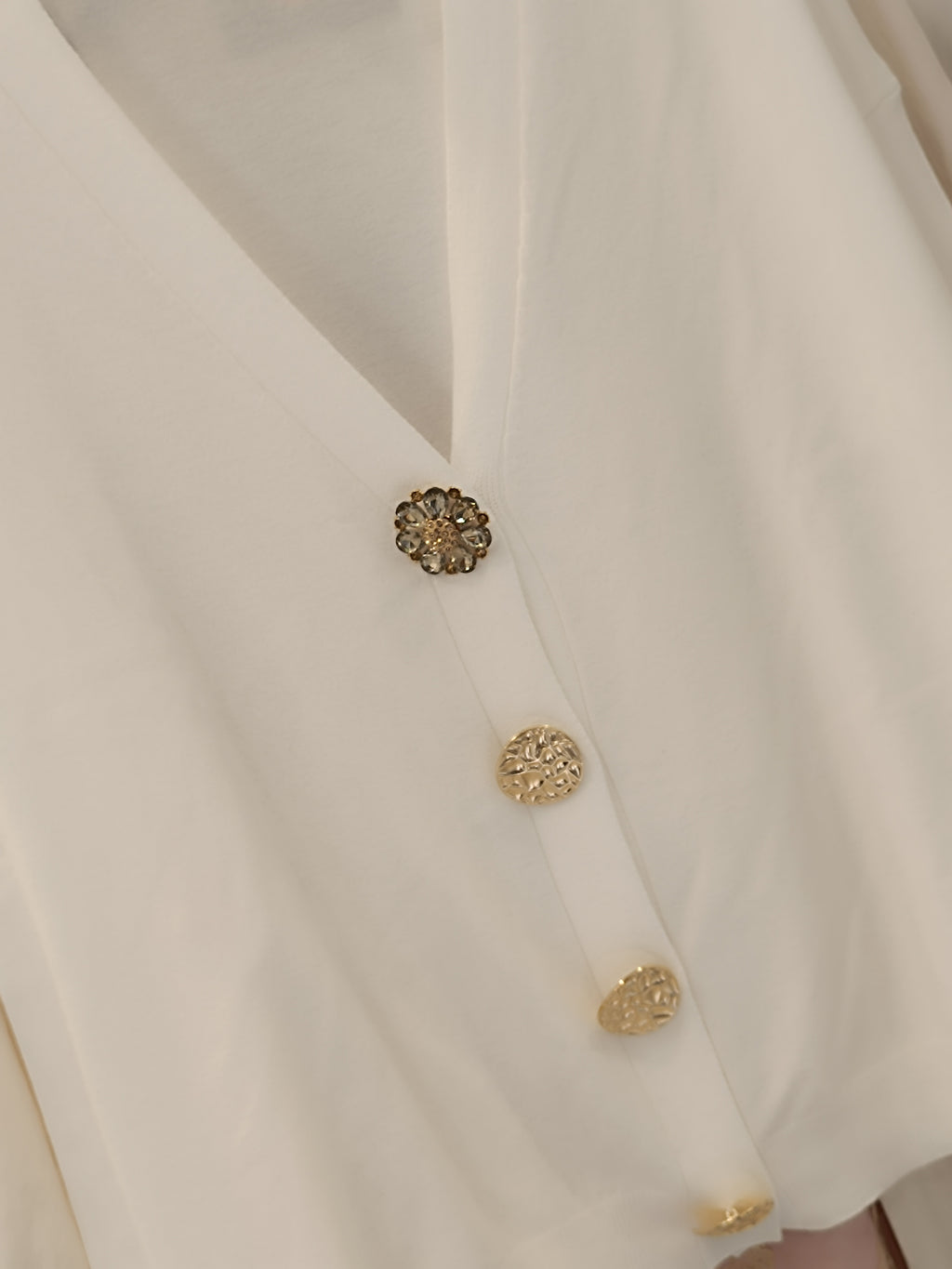Cardigan bottone gioiello