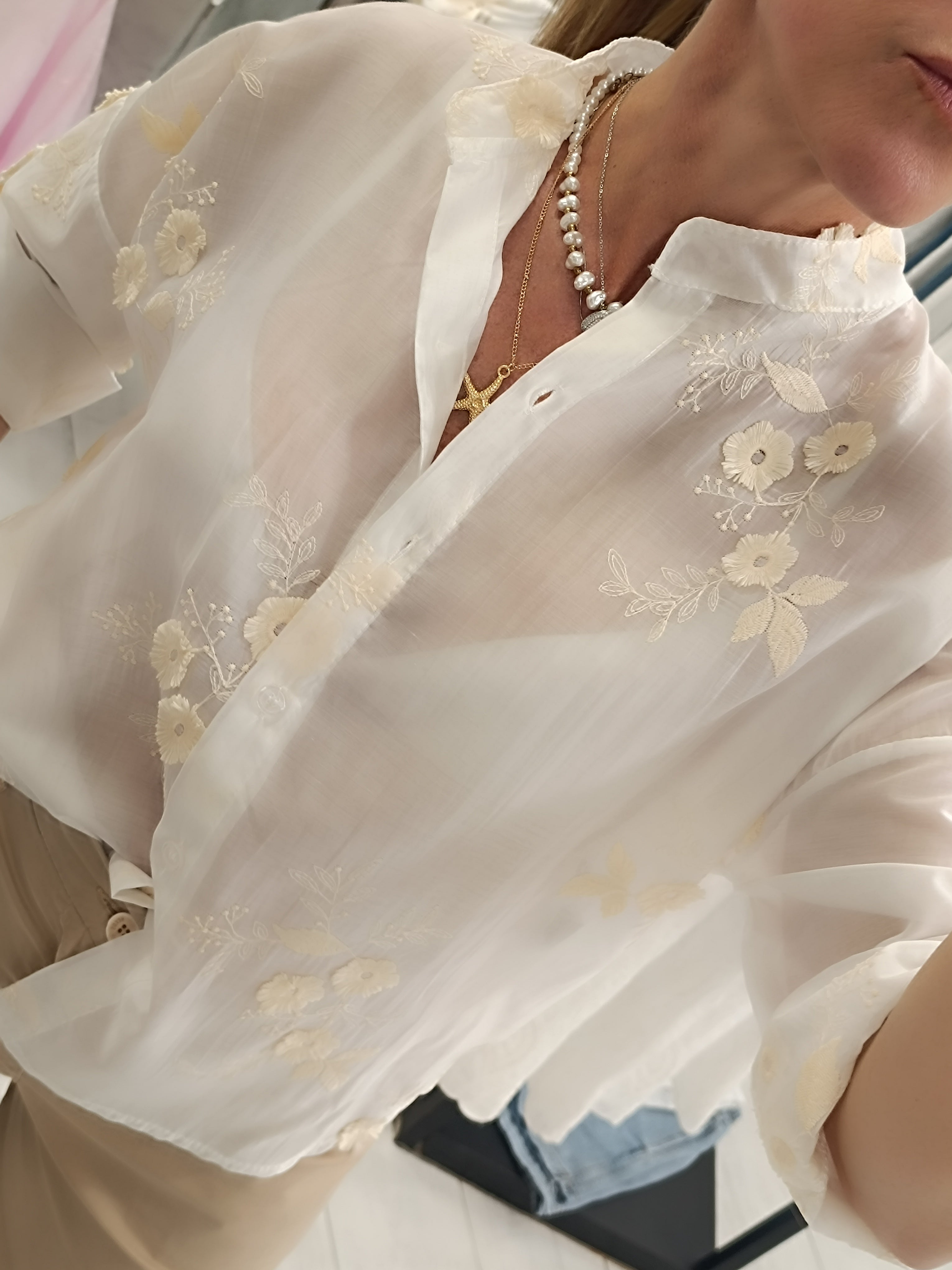 Camicia garza fiore
