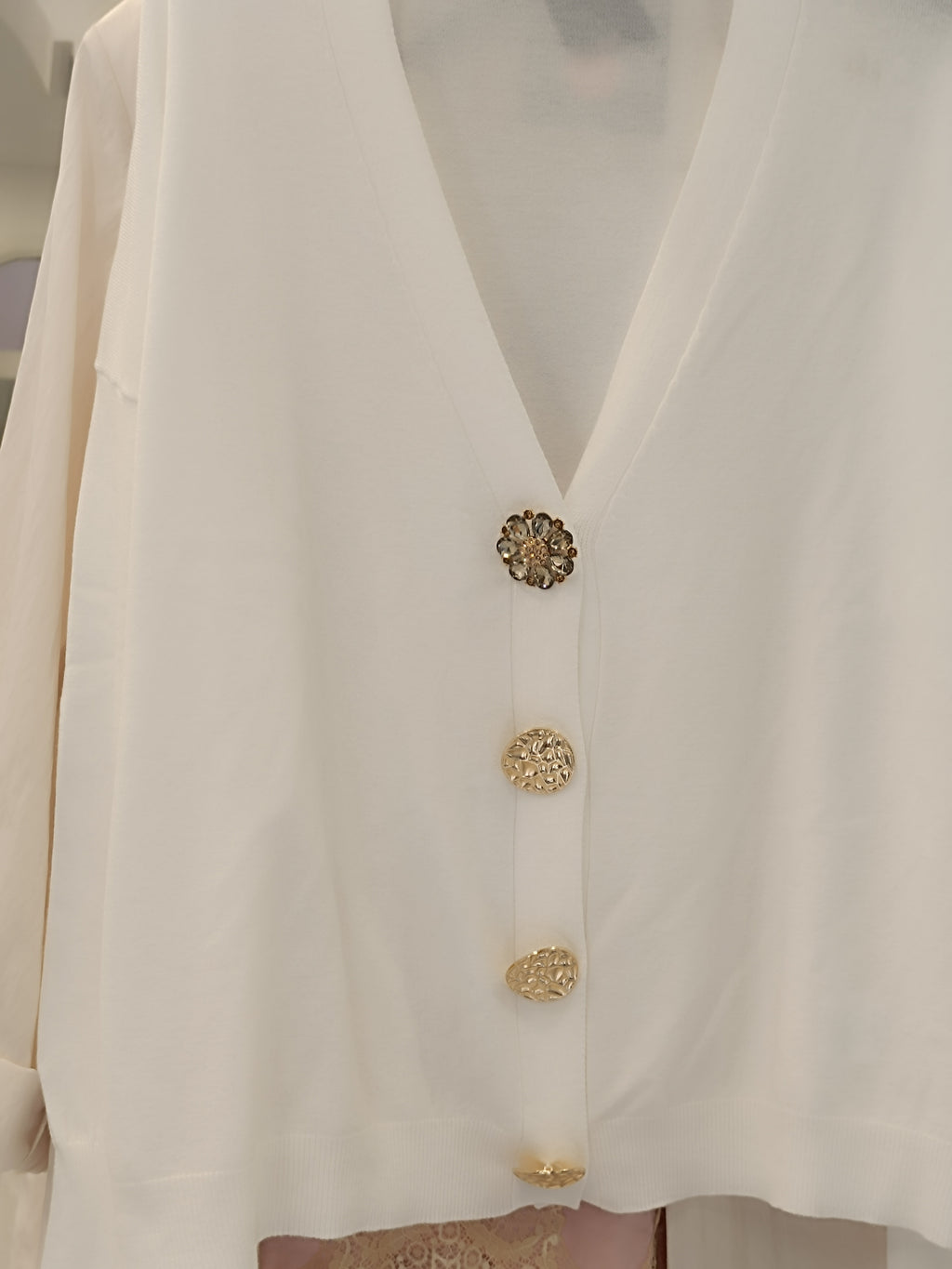 Cardigan bottone gioiello