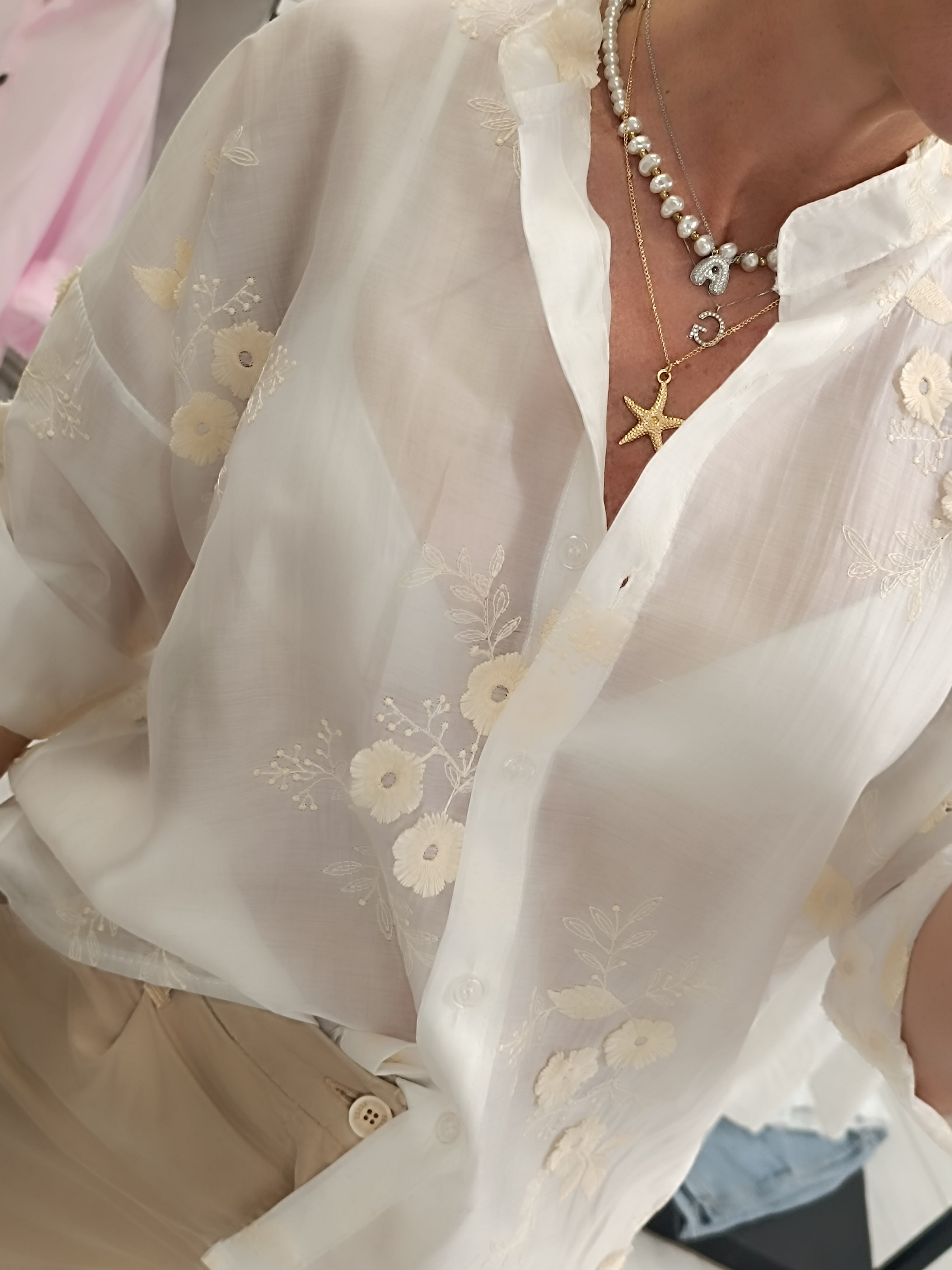 Camicia garza fiore
