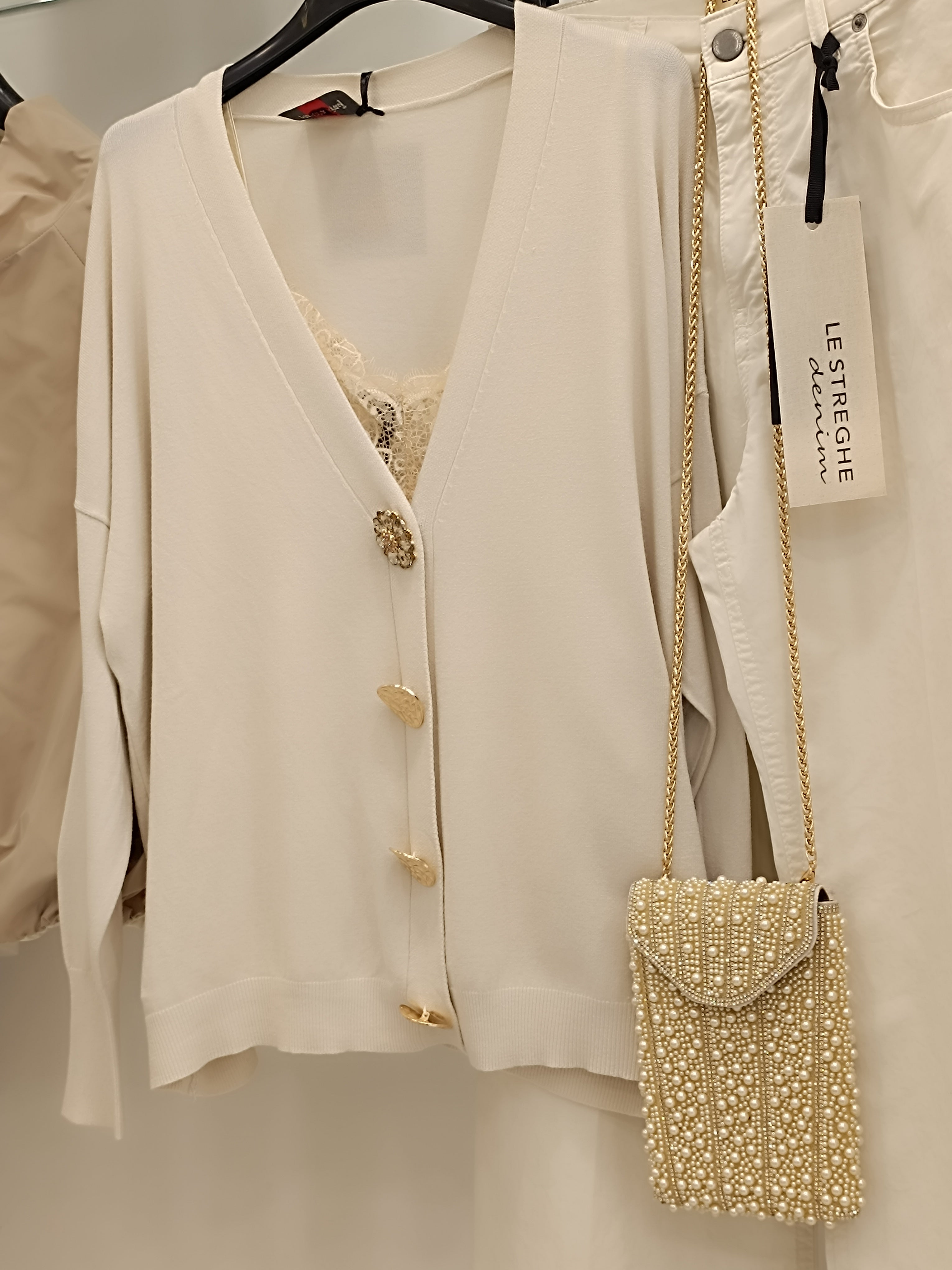 Cardigan bottone gioiello