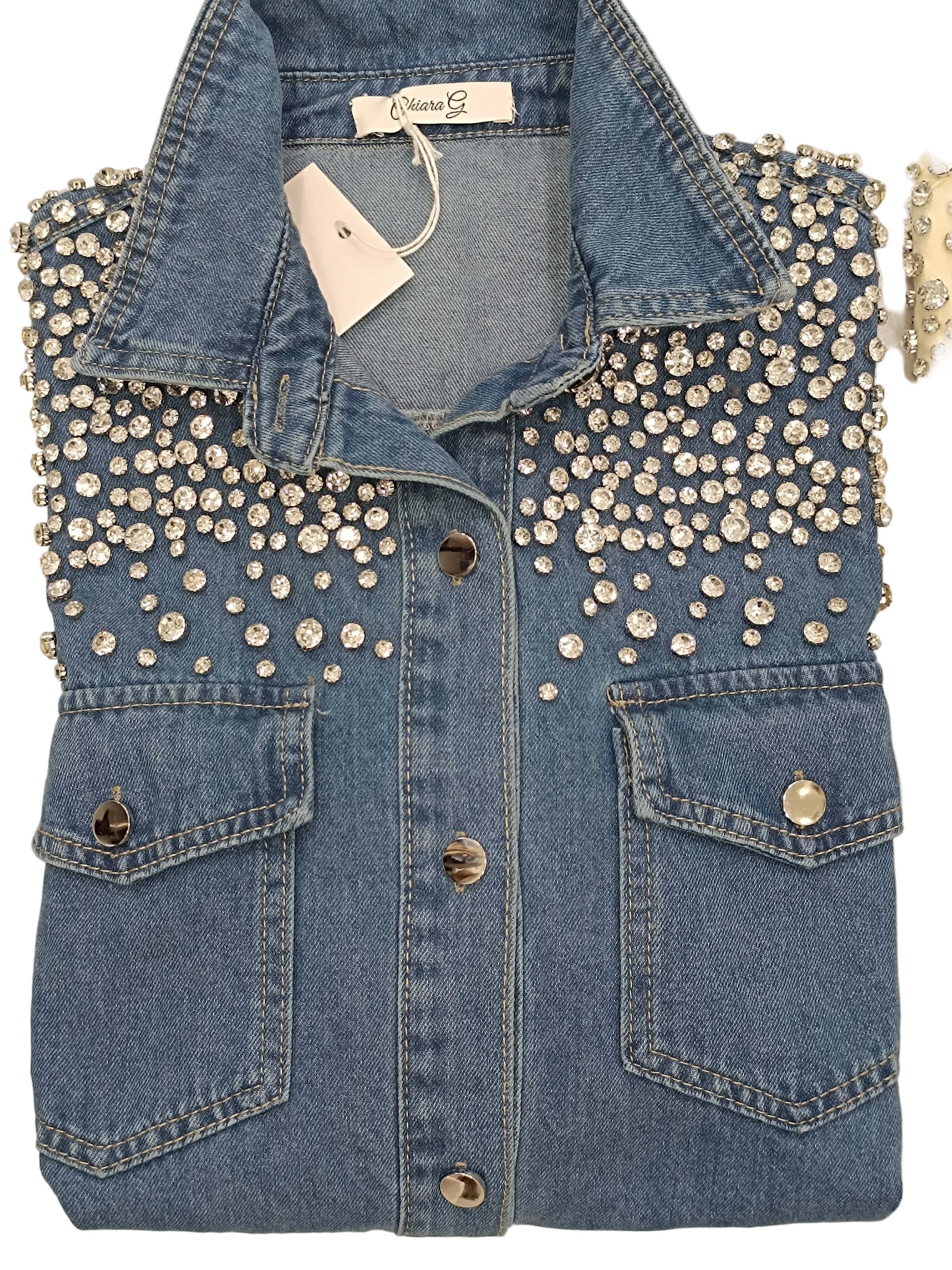 Camicia jeans Swarovski