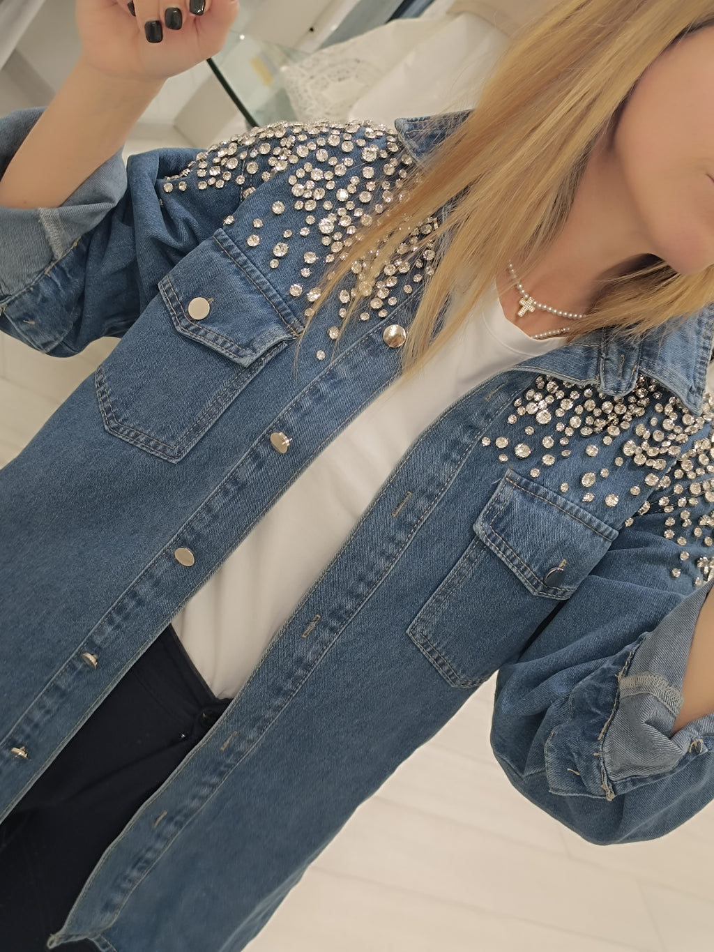Camicia jeans Swarovski