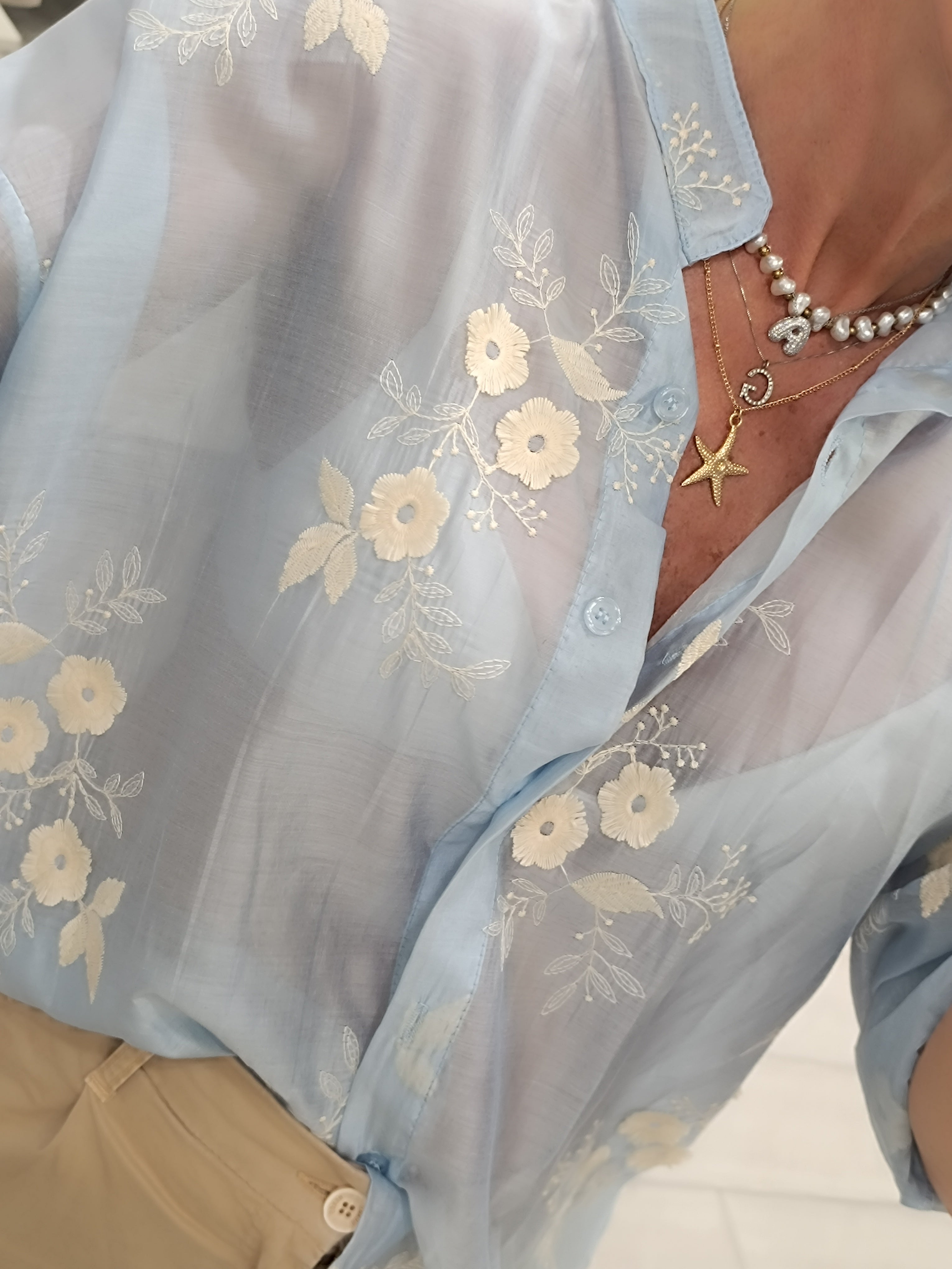 Camicia garza fiore